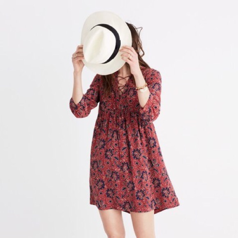 Madewell Silk Lace-up dress